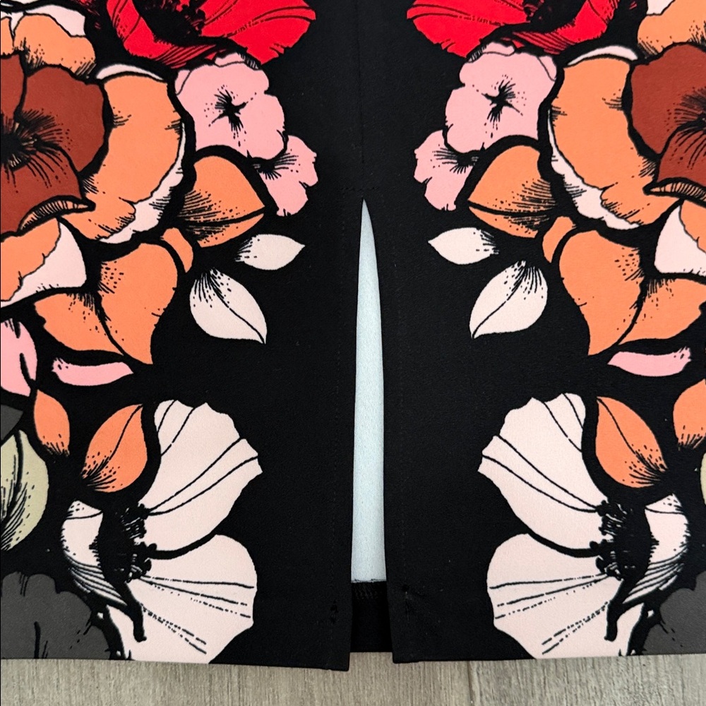 Express Black Dress with Floral Accents - Picture 7 of 11